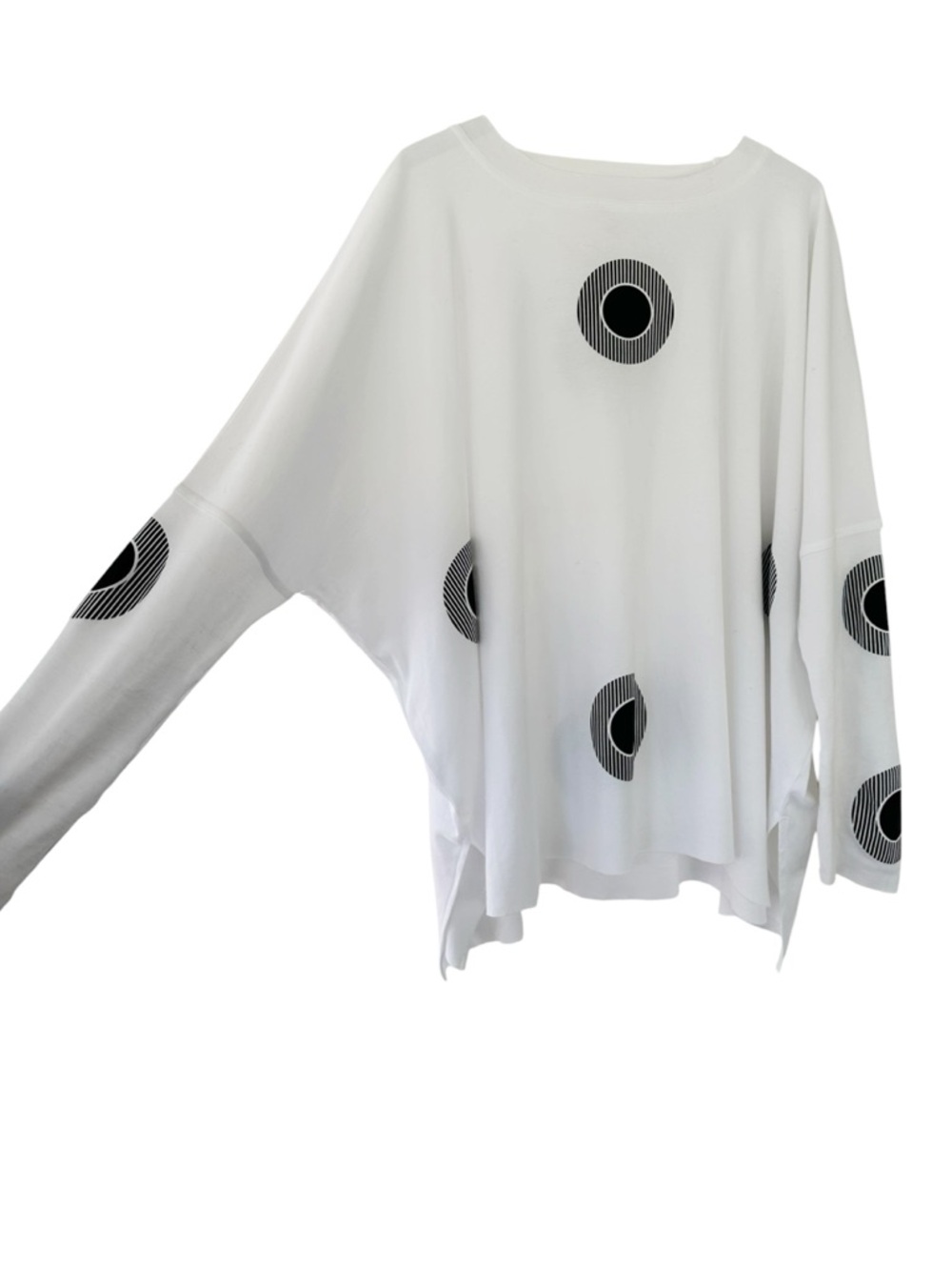 Planet By Lauren G • Pima Cotton Spotlight Oversized Crew Swing Tee - Picture 5 of 12